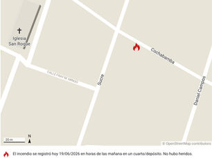 Bomberos controlan un incendio en un cuarto/depósito en Tarija