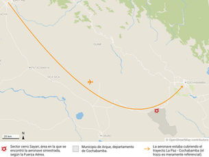 Gobierno reporta accidente de avioneta con seis fallecidos en la ruta La Paz - Cochabamba