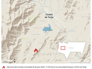 Controlan incendio en Churquis a 20 km de la ciudad de Tarija