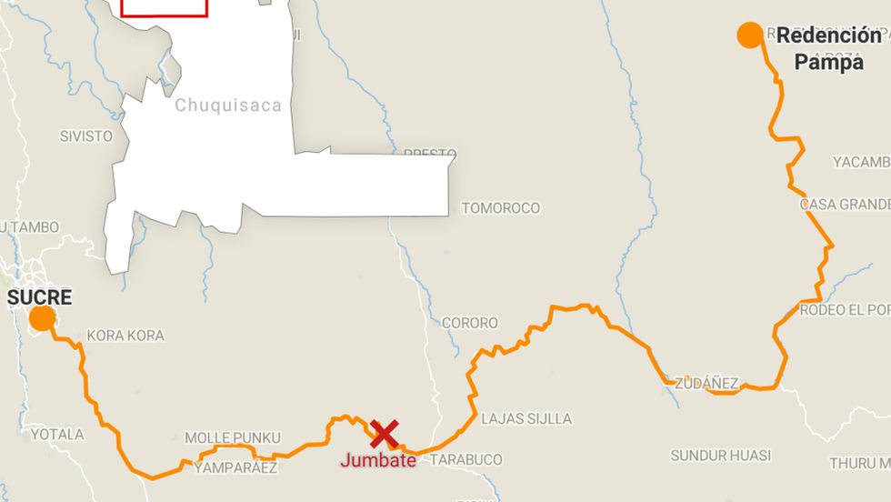 Accidente en ruta Sucre - Redención Pampa deja una persona fallecida y tres heridos