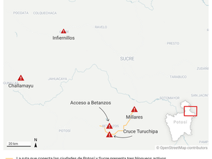 Bloqueos afectan ruta que conecta Potosí con Sucre