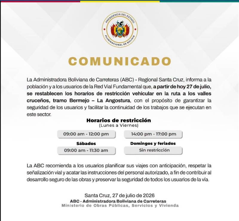 Comunicado de la ABC.