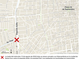 Asaltan a librecambista en el segundo anillo de Santa Cruz