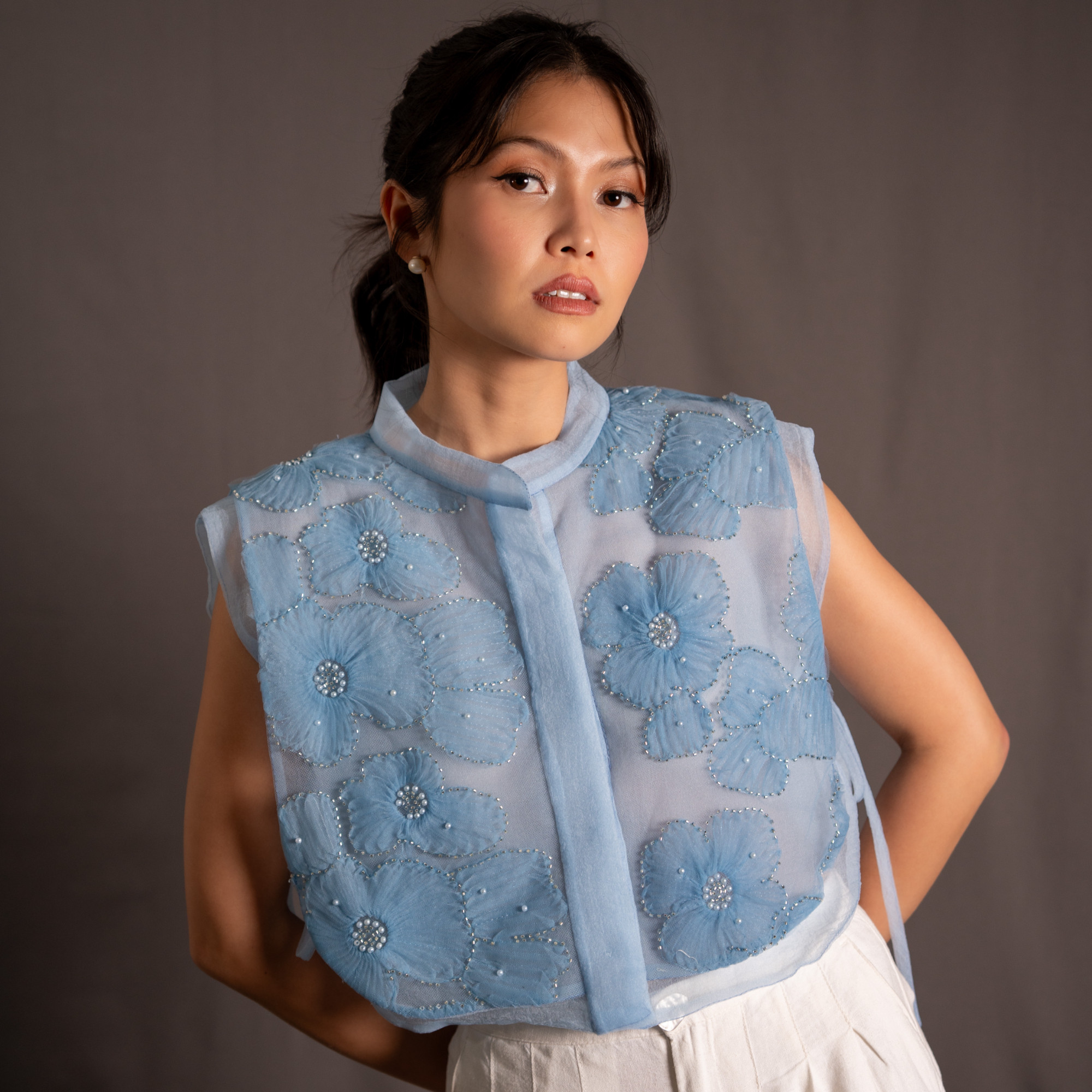 MAAYO CROPPED TOP (BLUE)