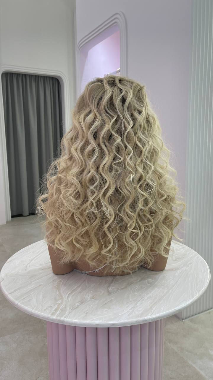 Miniaturbild: Echthaar-Perücke Lang: Helles Blond