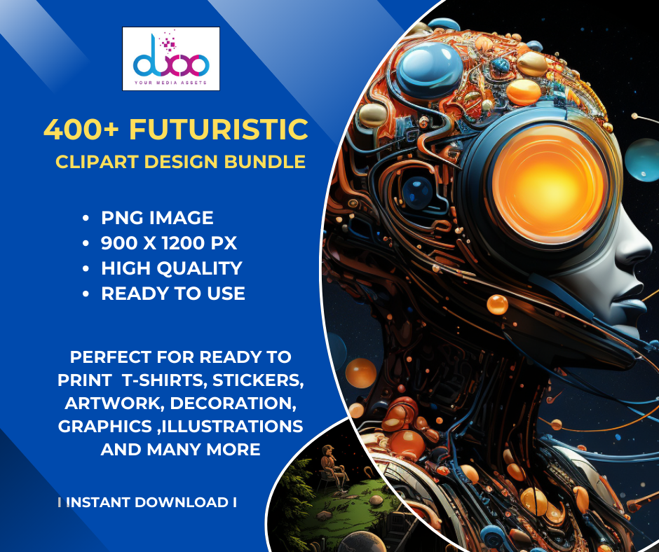 400+ Futuristic Clip Art Design Bundle