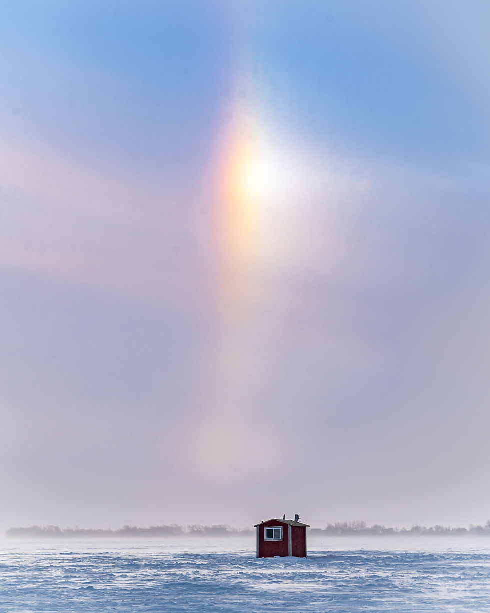 Ice shack on Lake Winnipeg - Credit: @r.thomson.photography