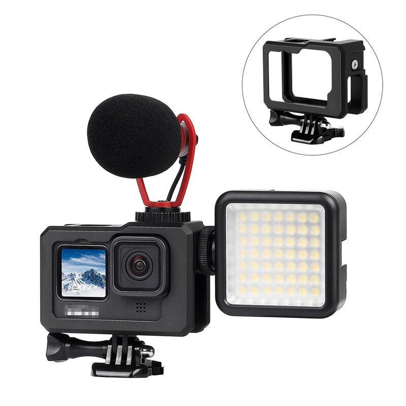 Thumbnail: for GoPro Hero 9 Aluminum Frame Housing Case Metal Cage Protective Shell With C