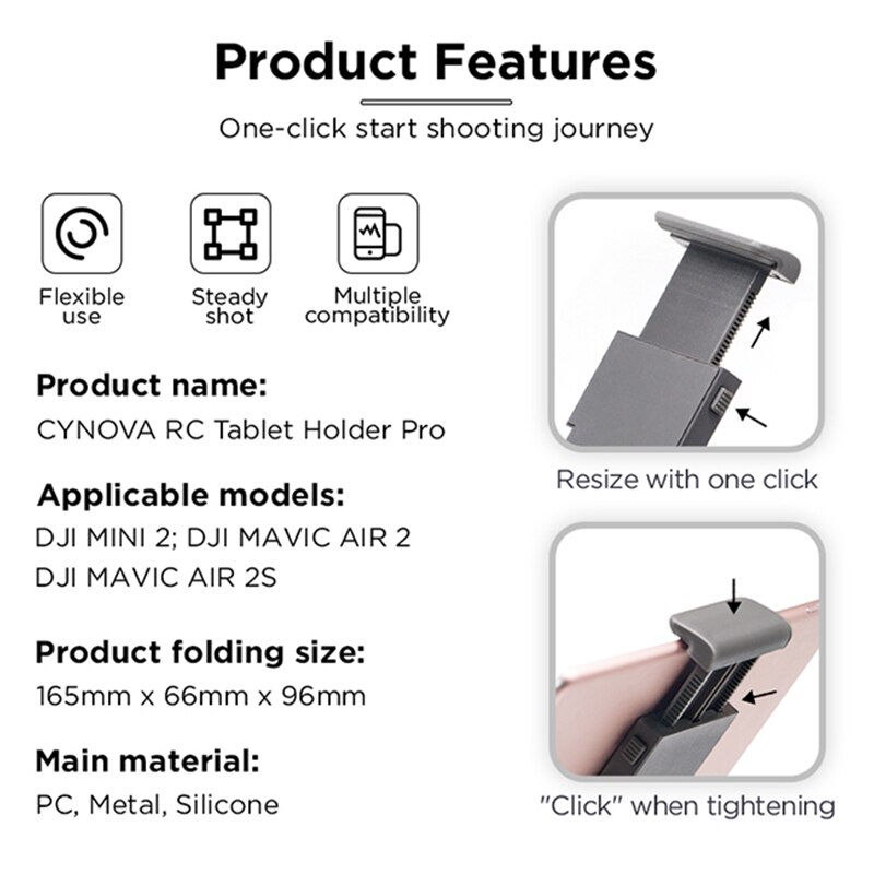 Thumbnail: 5.4-7 Inch Tablet Phone Holder Bracket for DJI Mavic Air 2S/Air 2/Mini 2