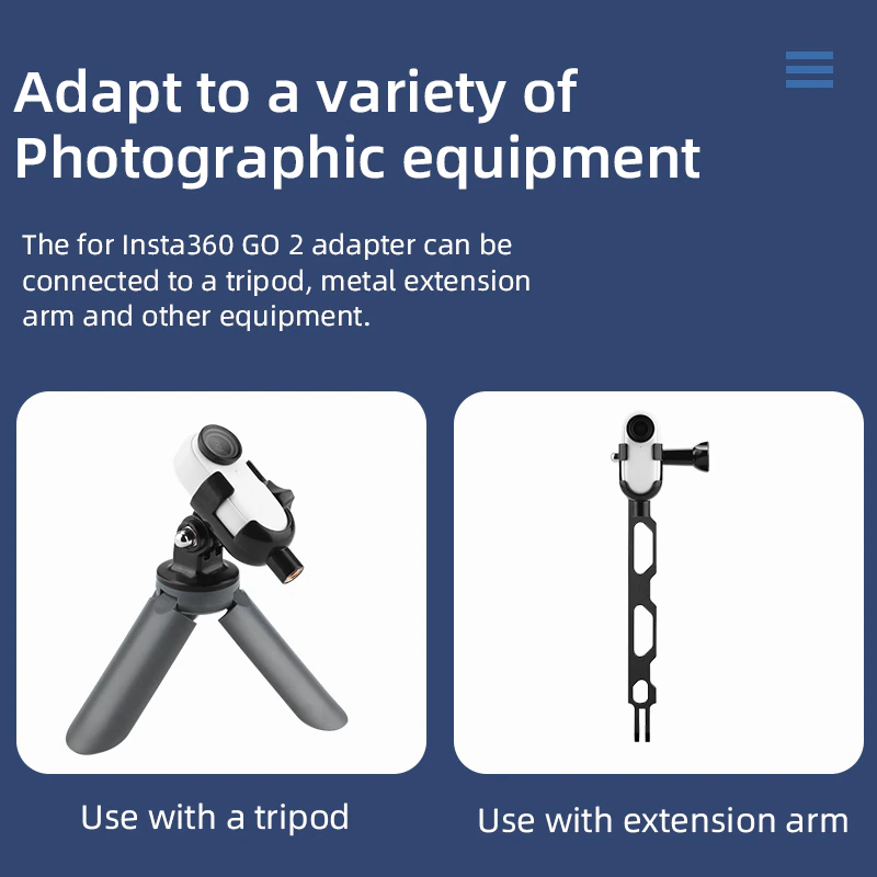 Thumbnail: Mount Base Adapter for Insta360 GO 2 Camera Protective Frame Adjustable Angle B