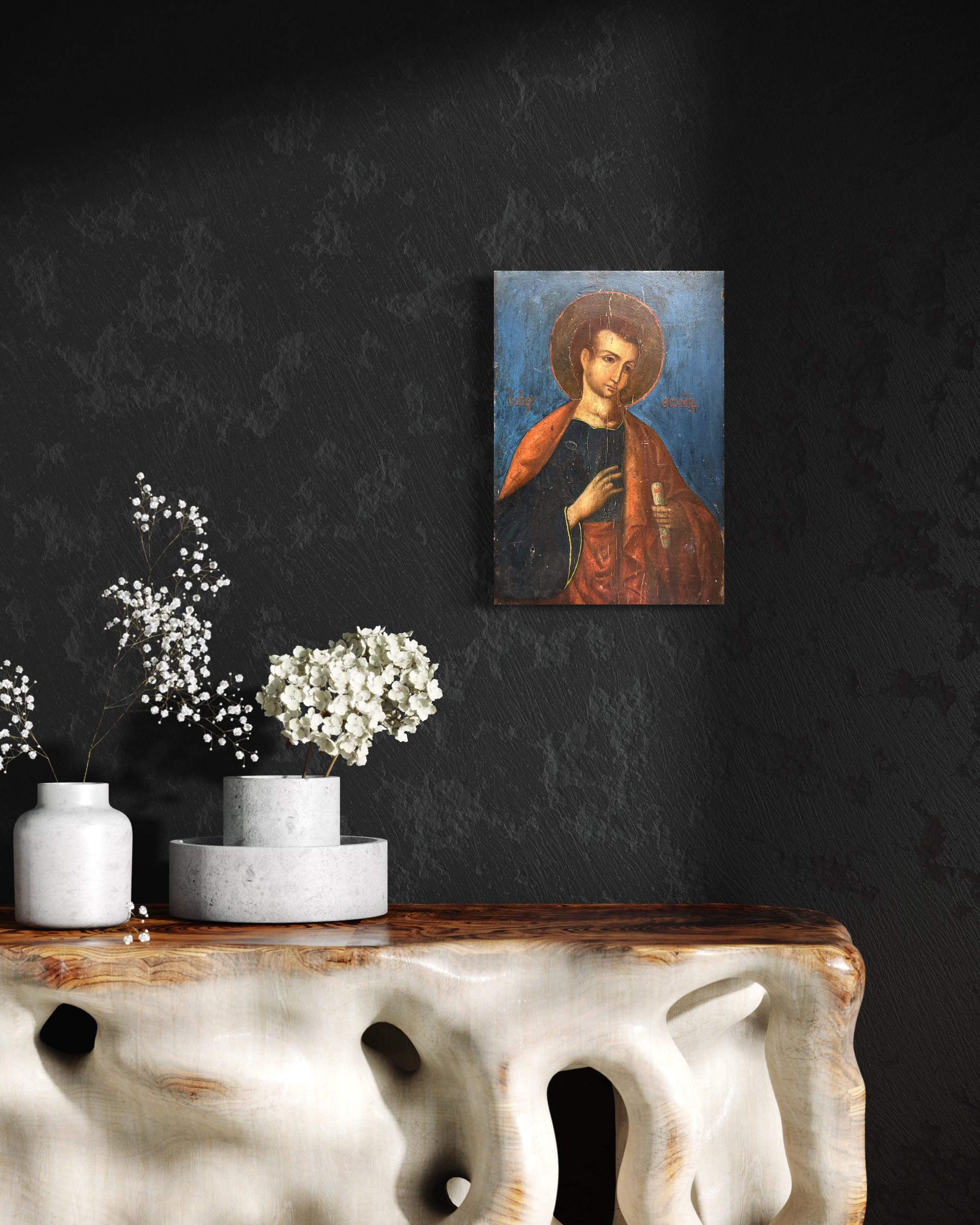 Religious Illustration, Oil on Wood