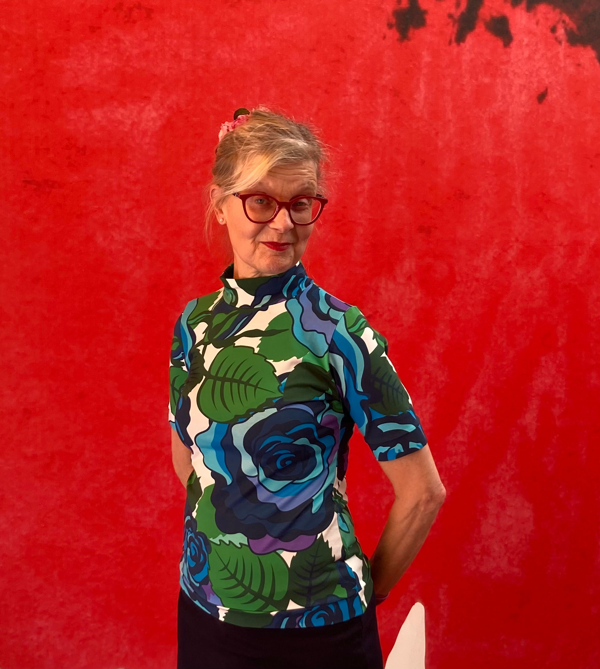 T-shirt van biologische stof met Bloemenprint