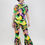 Thumbnail: Fleurige flared broek van biologische stof