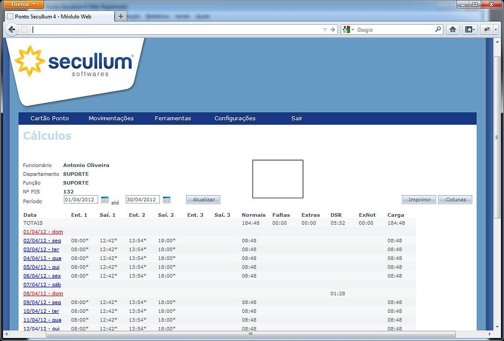 Ponto Secullum4-Software