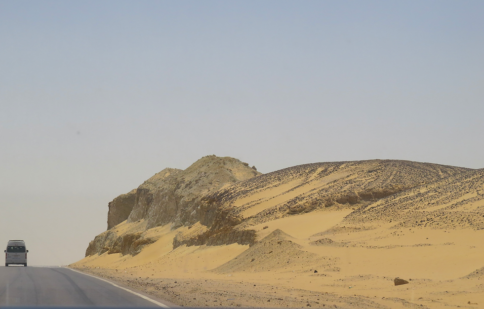 Schnurgerade durch die Wüste: Auf dem Weg nach Wahat in der West Sahara. (photo: Karin)
