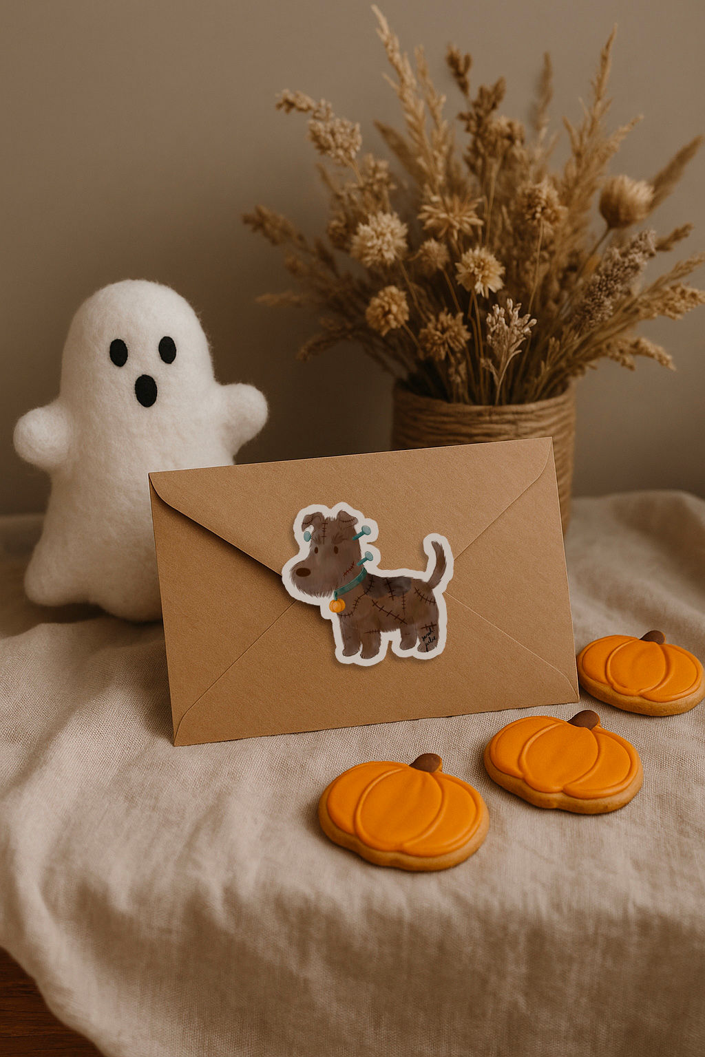 Frankenstein halloween terrier dogs stickers