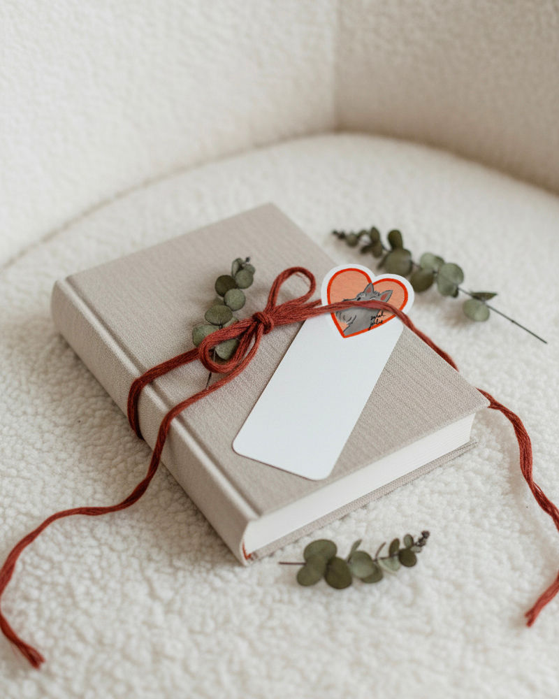 Thumbnail: Dogs in heart frames bookmark