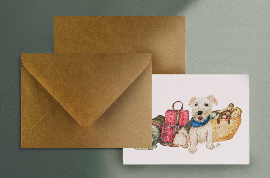 Thumbnail: Picnic Fox Terrier Greeting Card