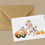 Thumbnail: Carrot car with two welsh/airedale terriers greeting card