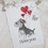 Thumbnail: Schnauzer dog with heart balloons greeting card