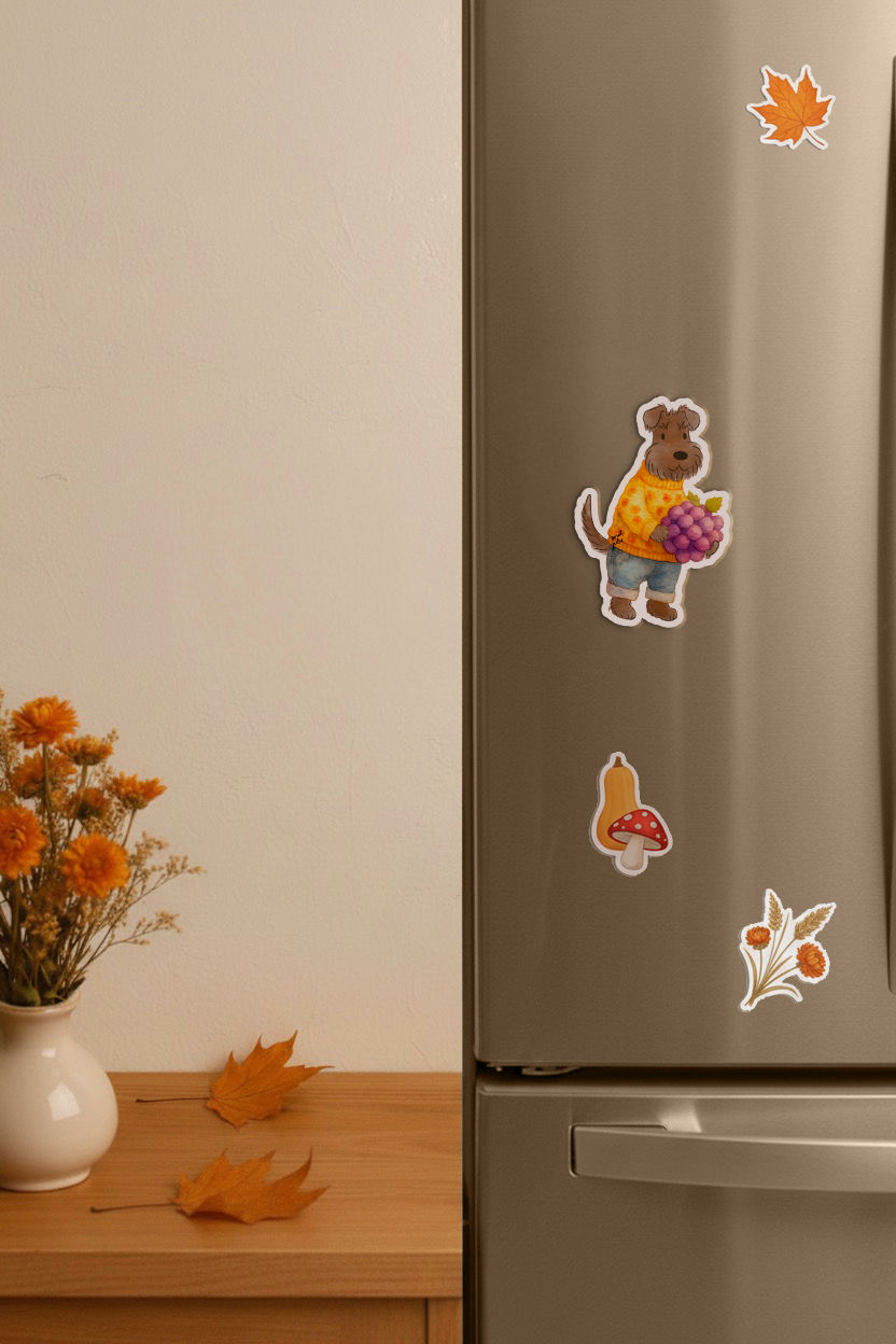 Thumbnail: Grapes Fox, welsh/airedale, lakeland terrier & schnauzer greeting card