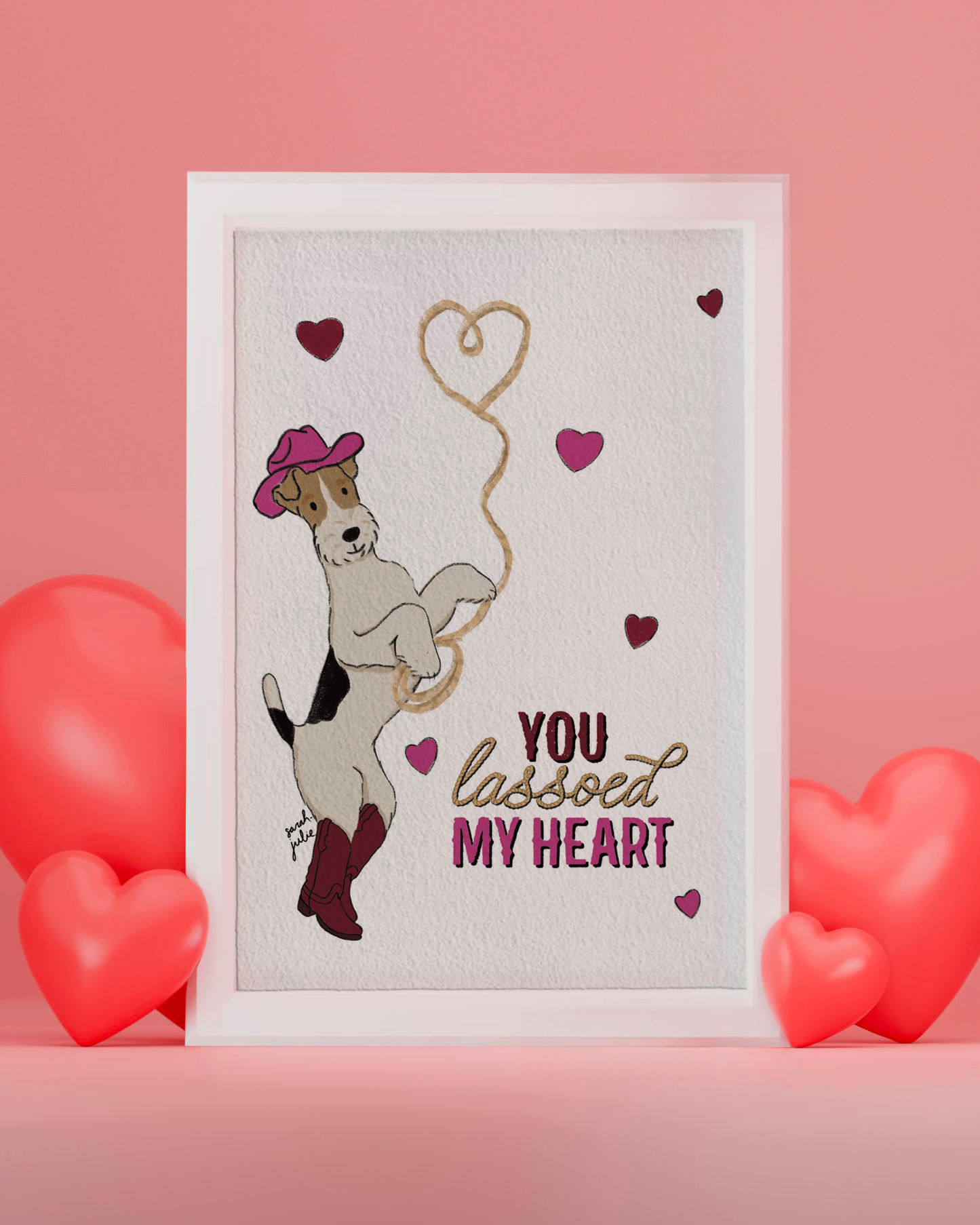 Lakeland, fox, welsh/airedale terrier and schnauzer cowboy with lasso print