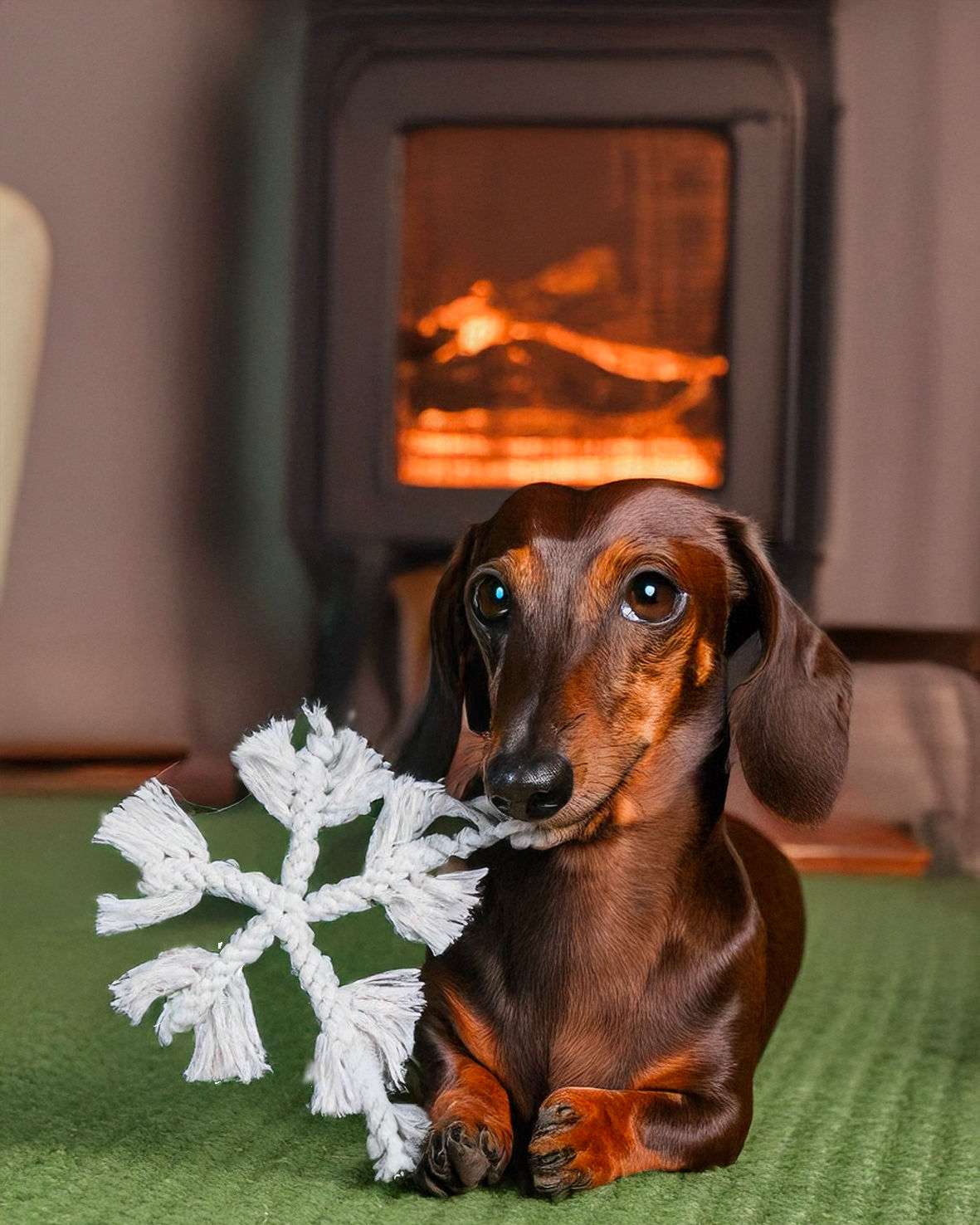 Snowflake dog rope toy