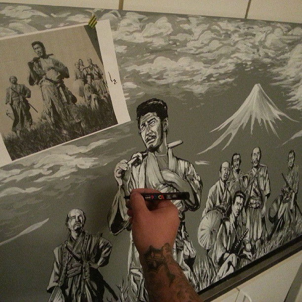 Seven samurais custom artwork