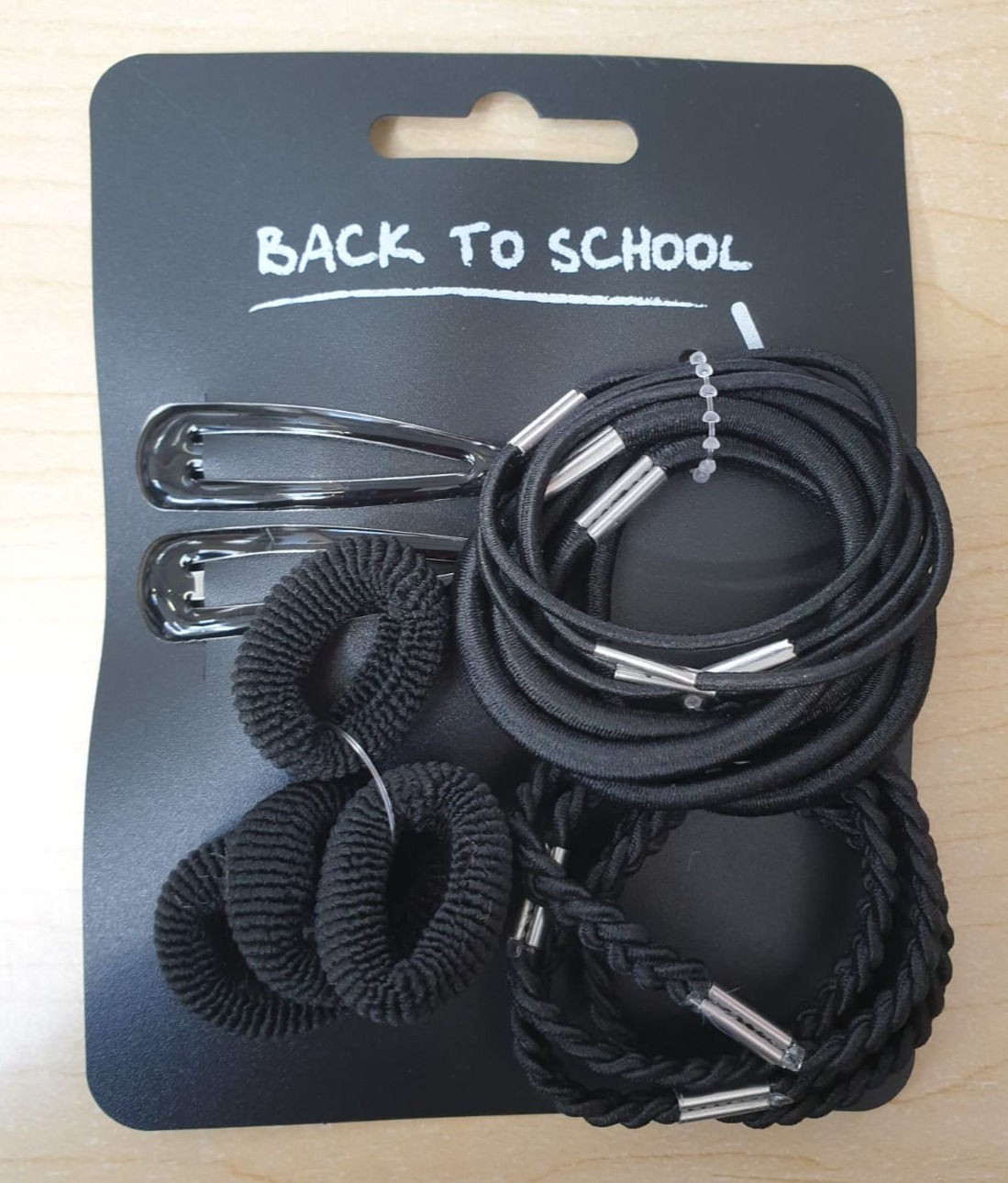 Assorted Bobbles + Hair Clips - Black