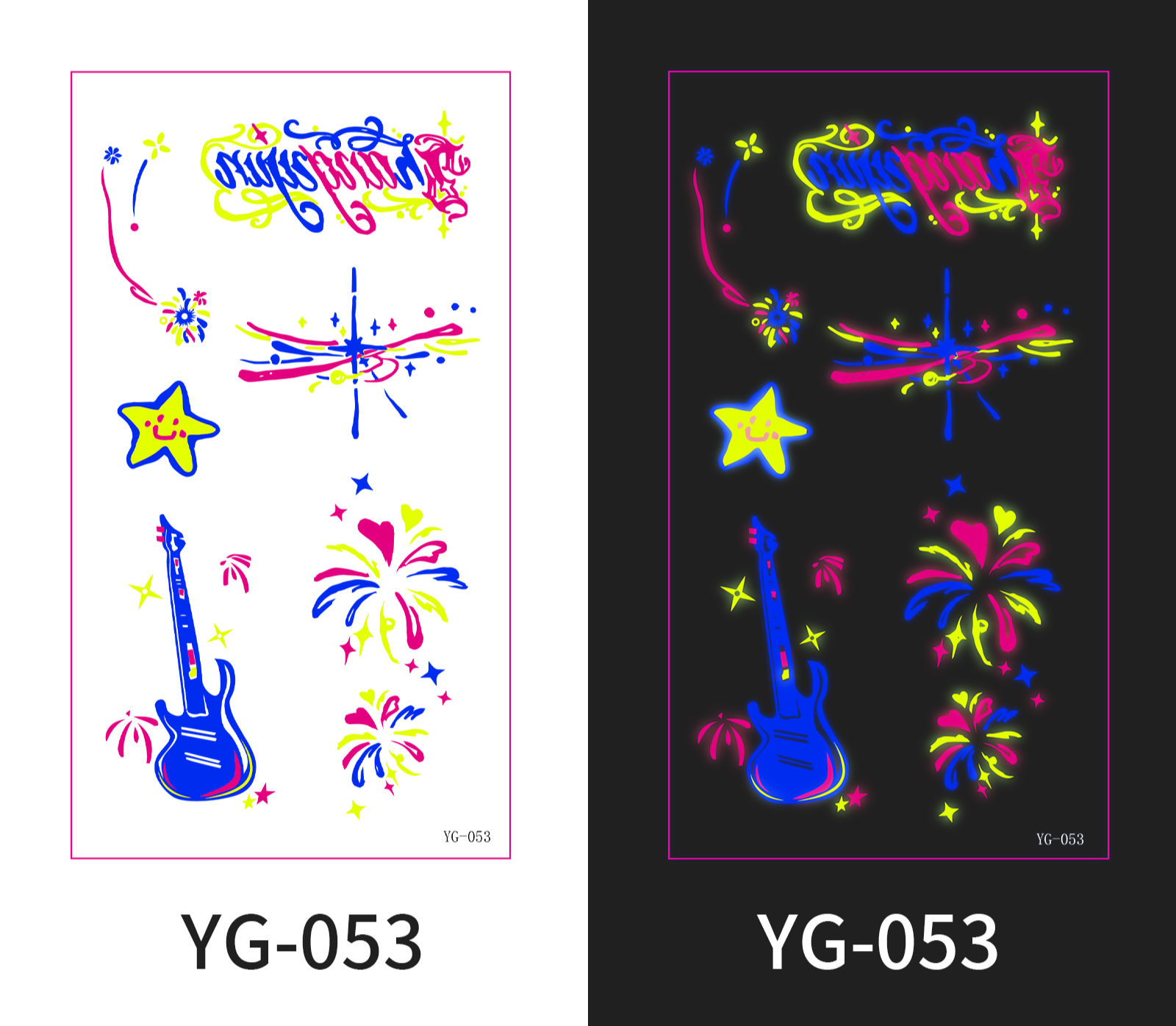 COLORFUL , CATS, HEARTS, RAINBOW GLOW IN THE DARK YG-053