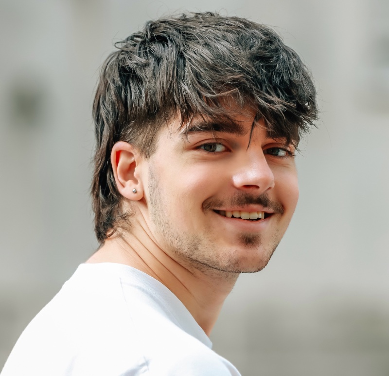tóc mullet wolf cut nam