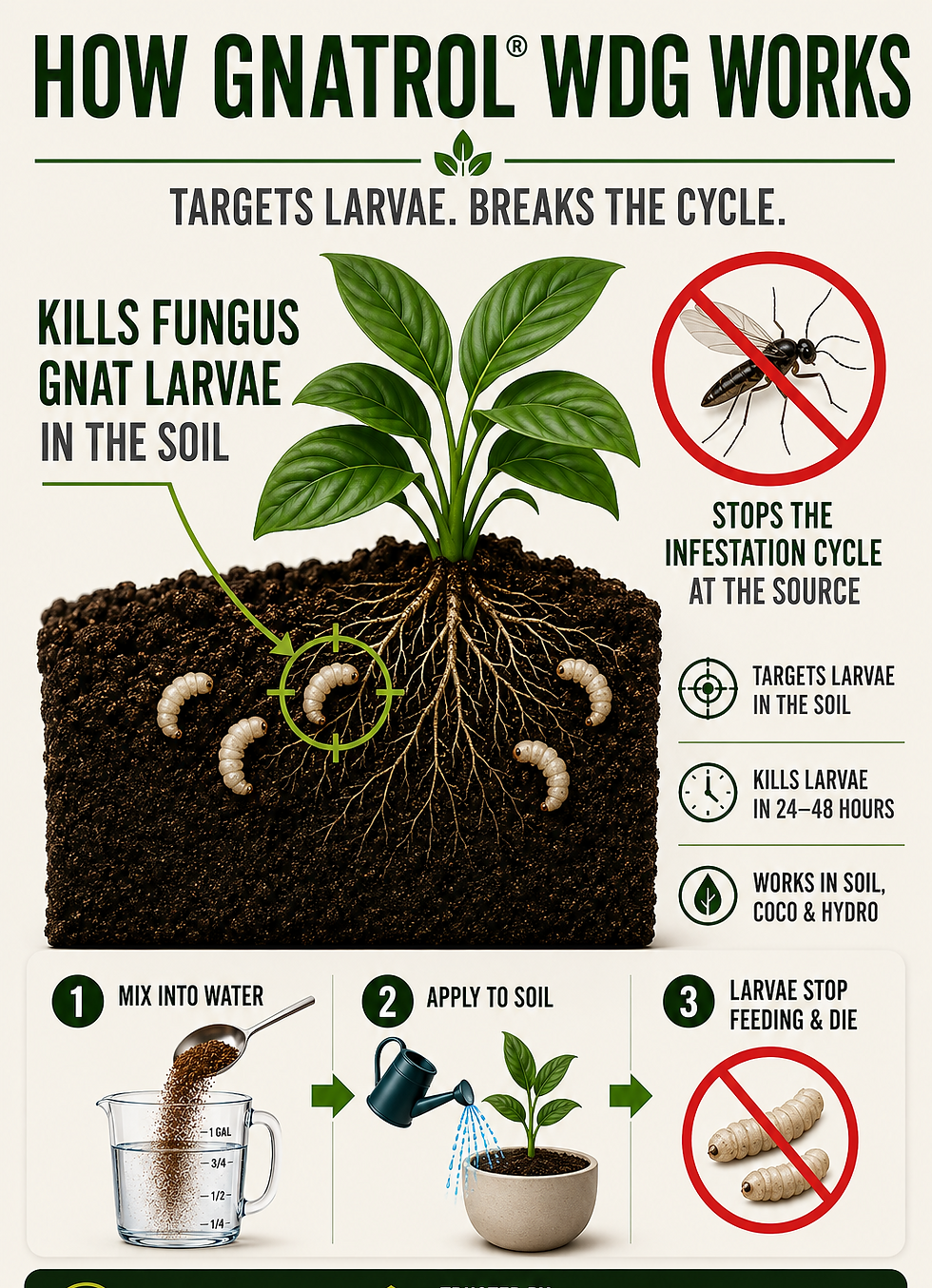 Miniatura: Gnatrol WDG BTI – Kills Fungus Gnat Larvae