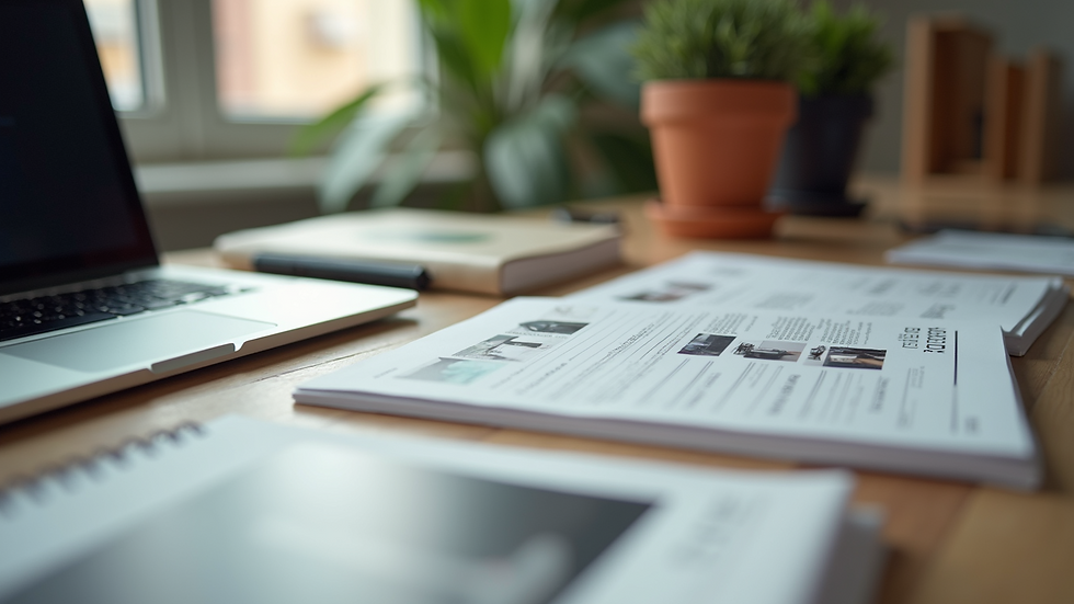 Close-up view of photography pricing packages laid out on a table