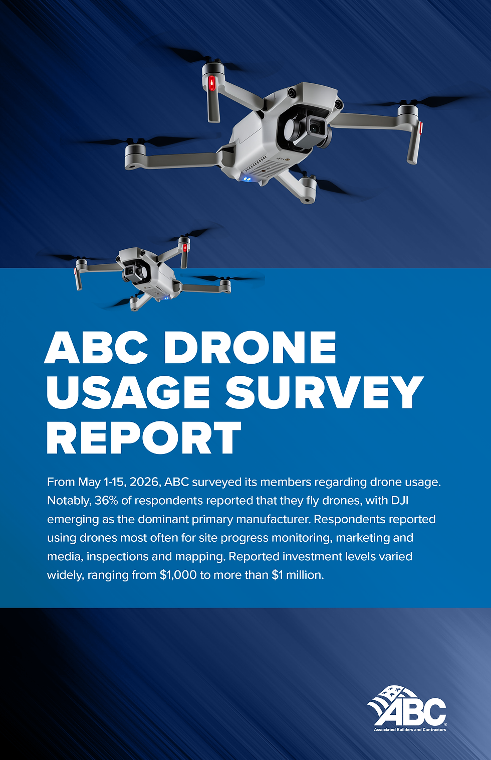 ABC Report: 36% of Contractor Members Utilize Drones on Jobsites