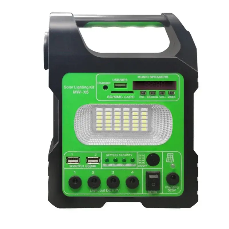 Thumbnail: Portable Solar Generator System With 3 Bulbs Lighting Kit Mini 6W Solar Panel