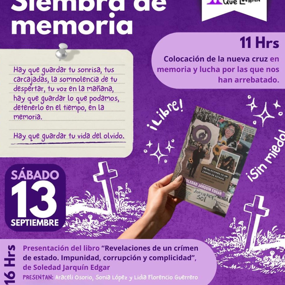 Siembra de cruces, presentación del libro de Soledad Jarquín.