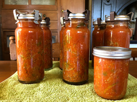 Passata, bottled and ready for storage