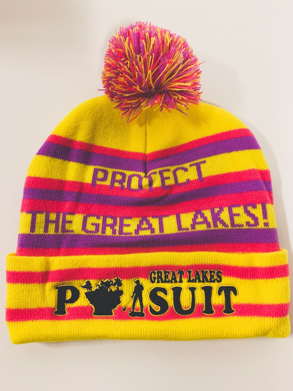 Great Lakes Pursuit "PROTECT THE GREAT LAKES!" Winter Pom Beanie