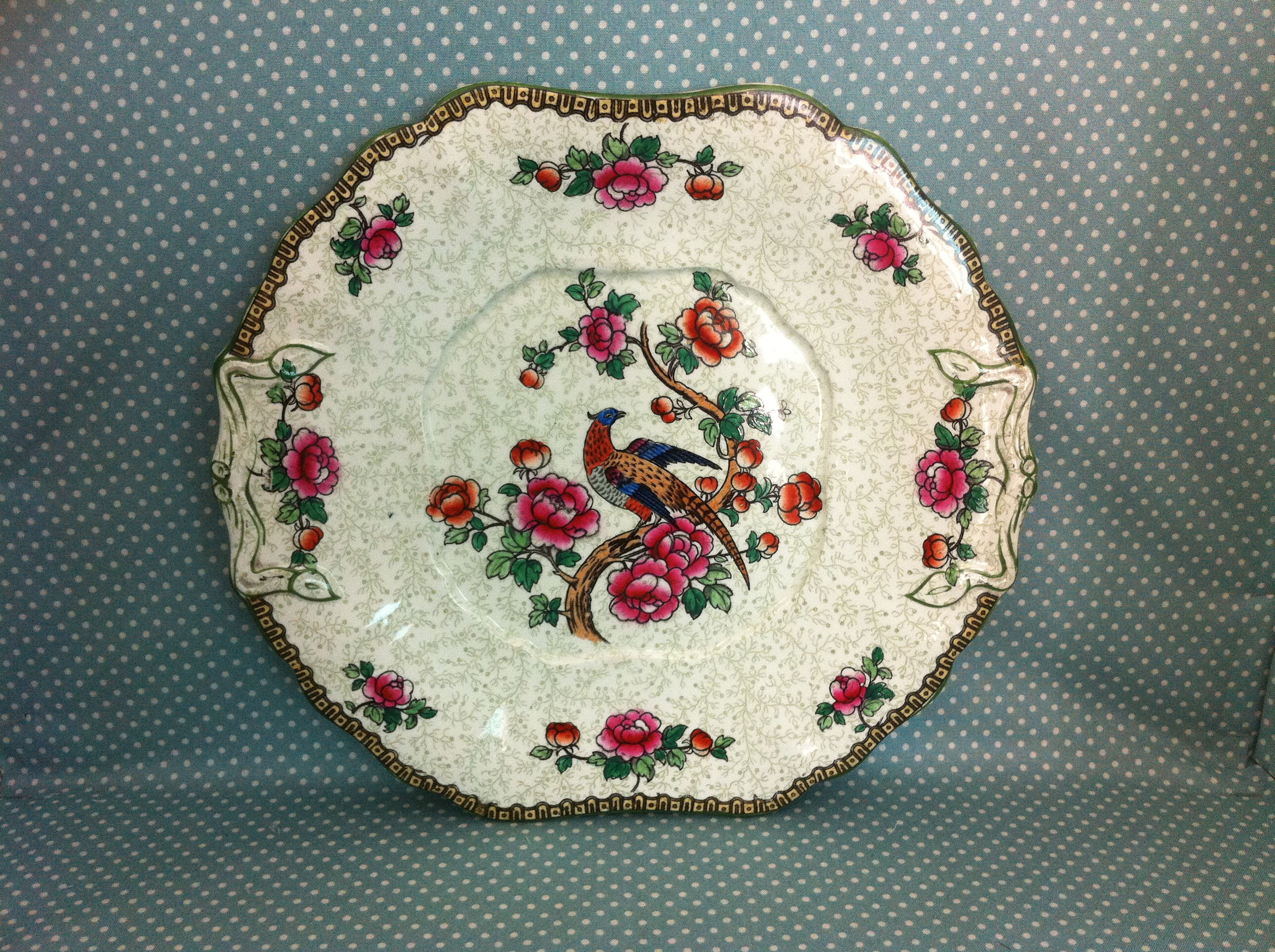 F Winkle & Co PHEASANT cake plate, early 1900's.
