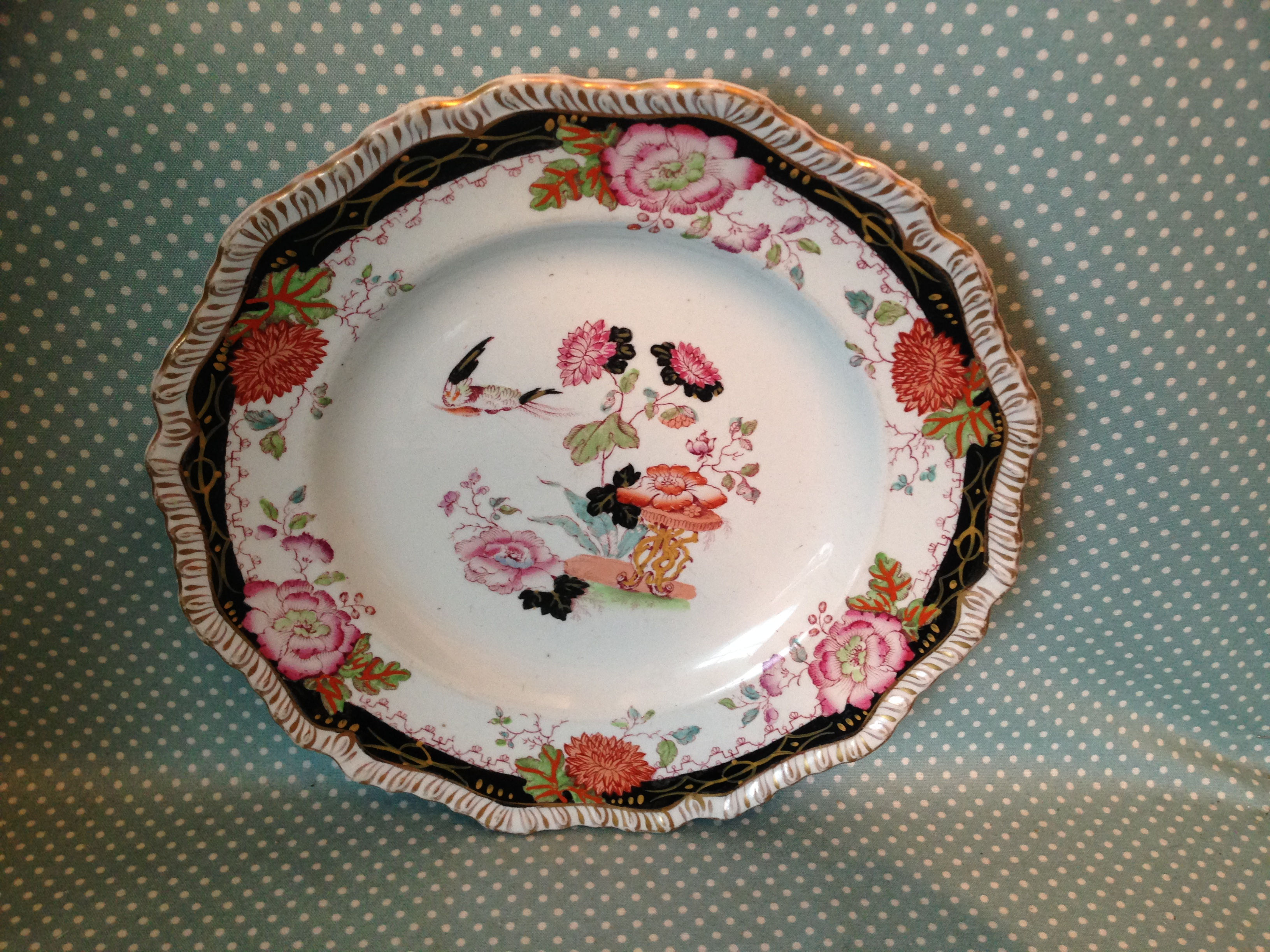 Ashworth Hanley flying bird scalloped edge plate.