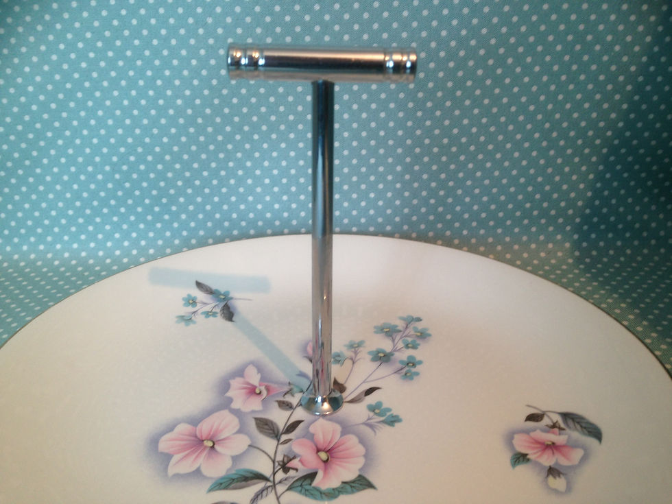 Thumbnail: Swinnertons pink floral 22.5cm/9" cake stand.