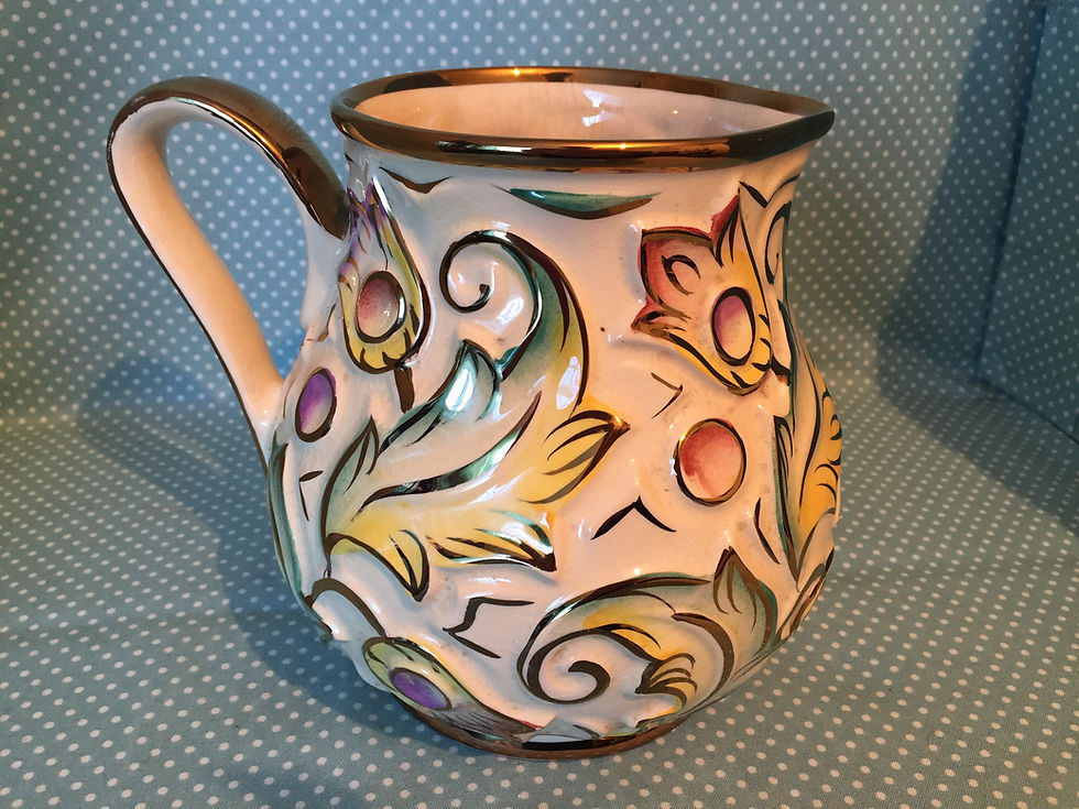 Thumbnail: Wade Pottery hand painted jug in the Gothic design