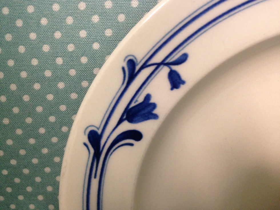 Thumbnail: 2 vintage Adams Pottery Bluebell cups & saucers.