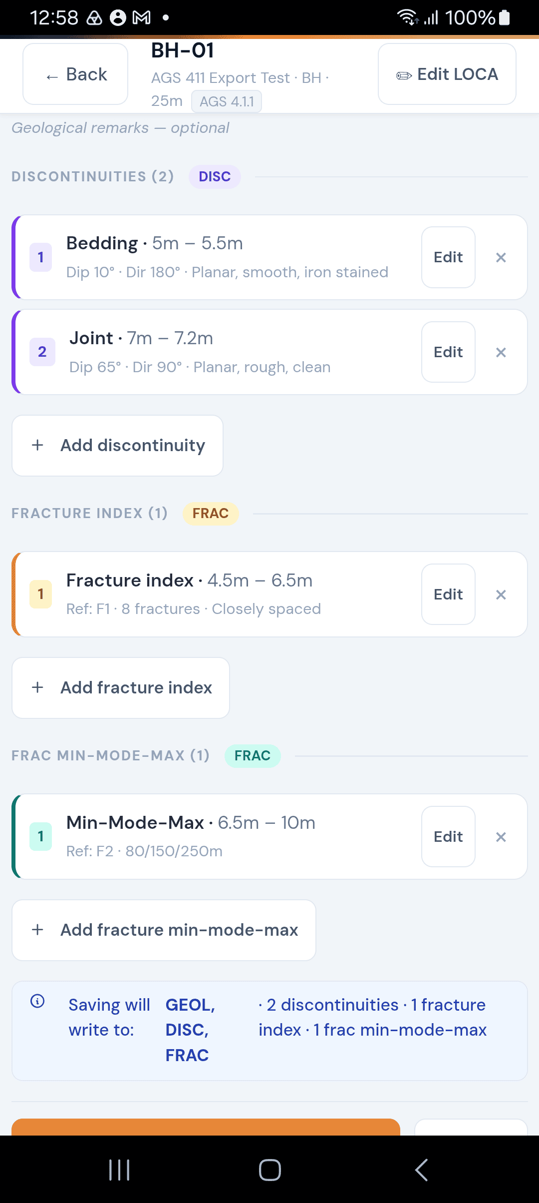 Geology discontinuities and fractures form