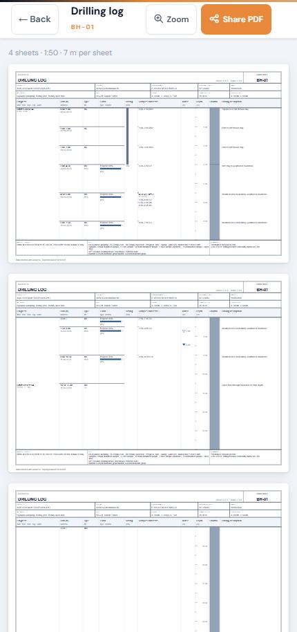 Drilling Log sheets on a phone