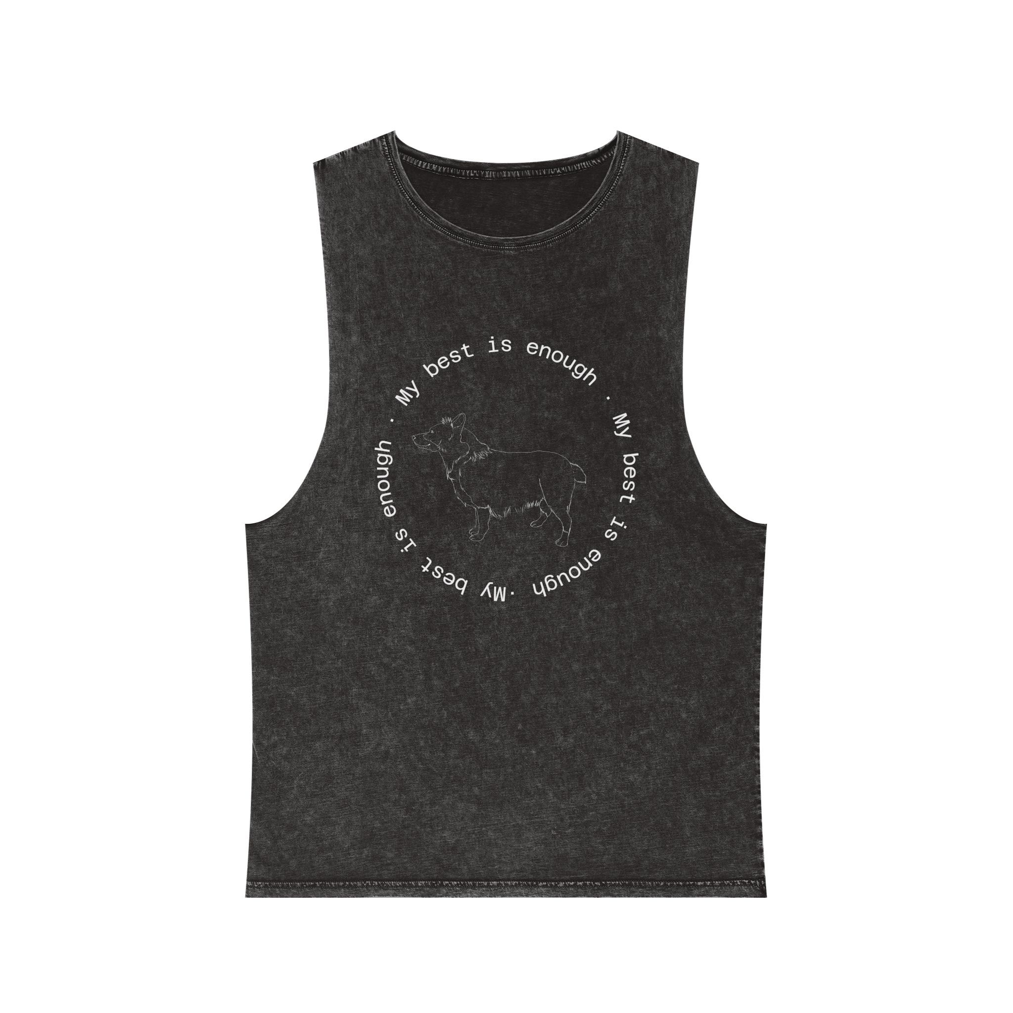 My best is enough Unisex Stonewash Tank Top designed by Risa
