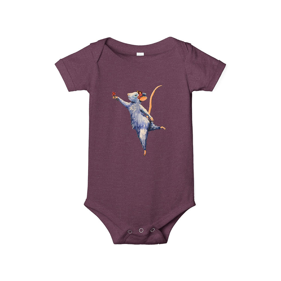 Thumbnail: Dancing Mouse - Infant Jersey One Piece Designed by Risa