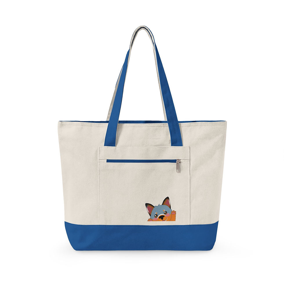 Thumbnail: Dingo - Zippered Canvas Tote Designed by Risa