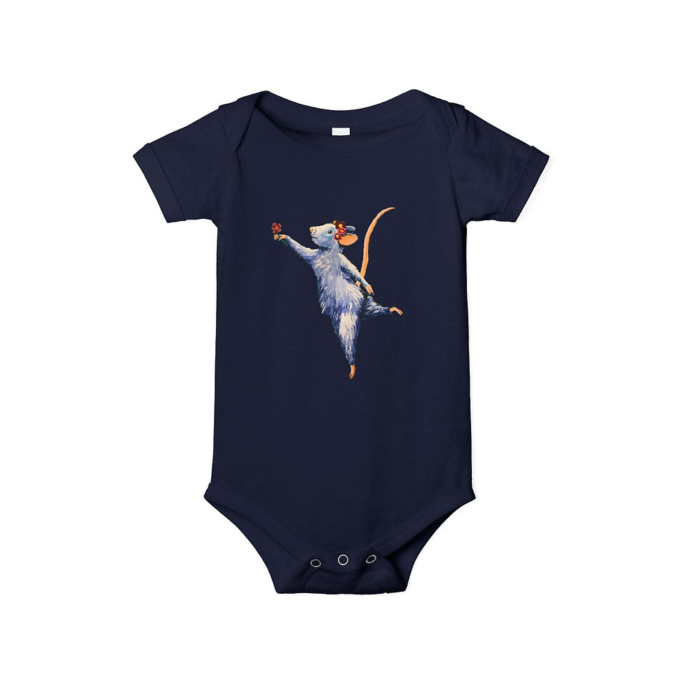 Thumbnail: Dancing Mouse - Infant Jersey One Piece Designed by Risa