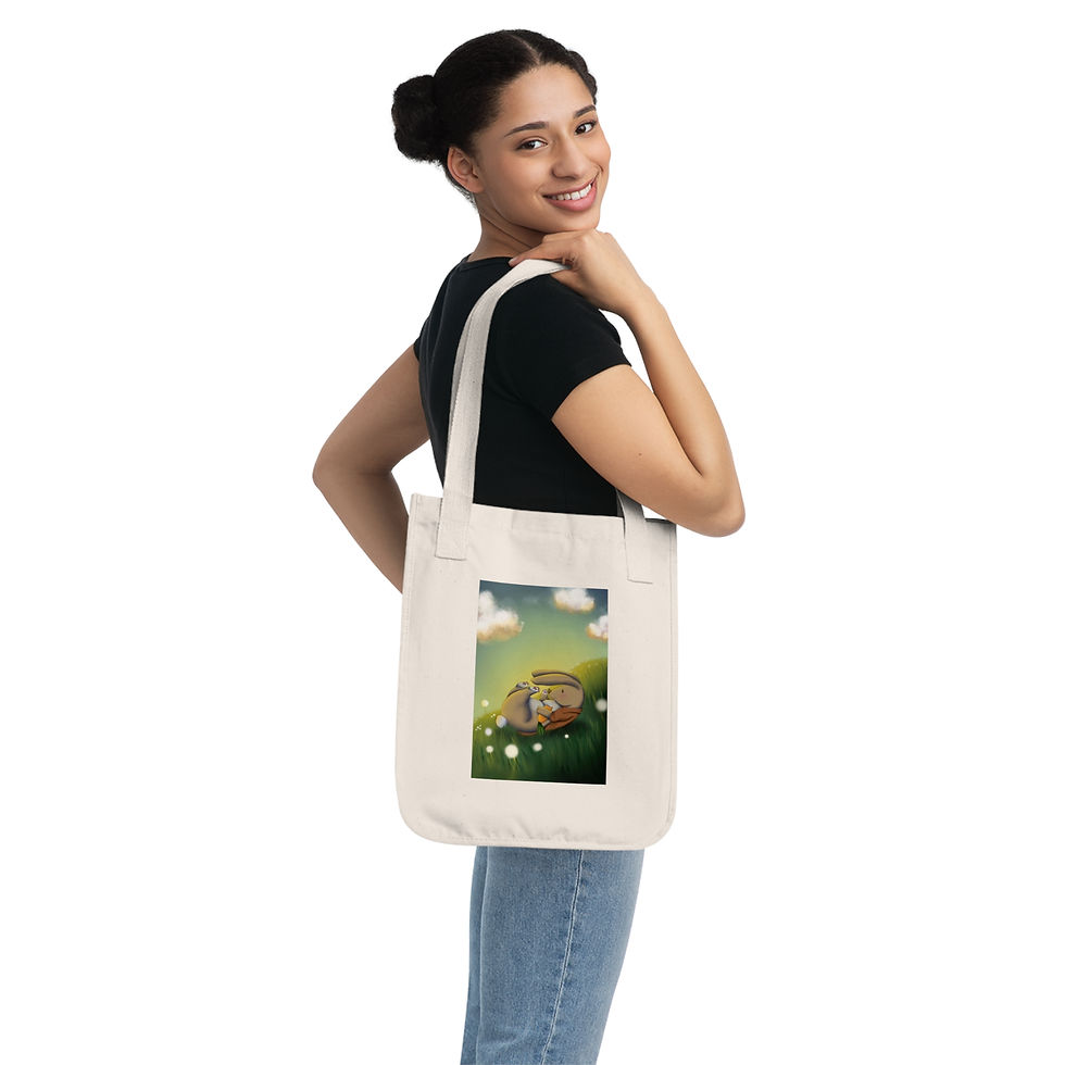 Thumbnail: Mr. Rabbit - Organic Canvas Tote Bag Designed by Risa